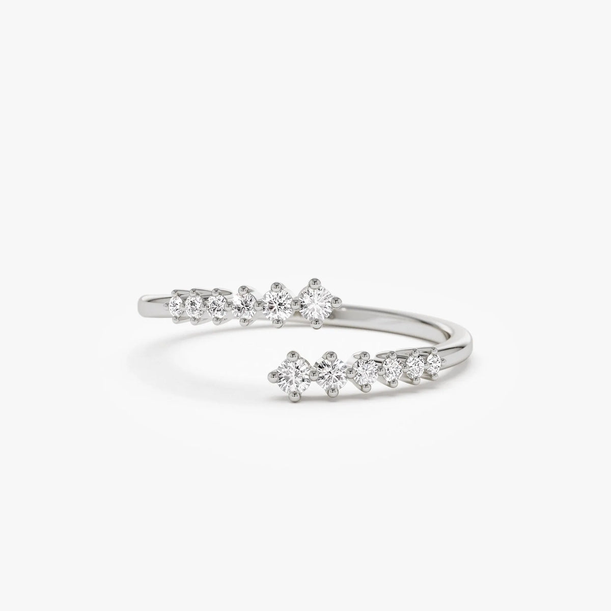 14k Gold Diamond Round Cut Wrapped Ring 0.24 ctw