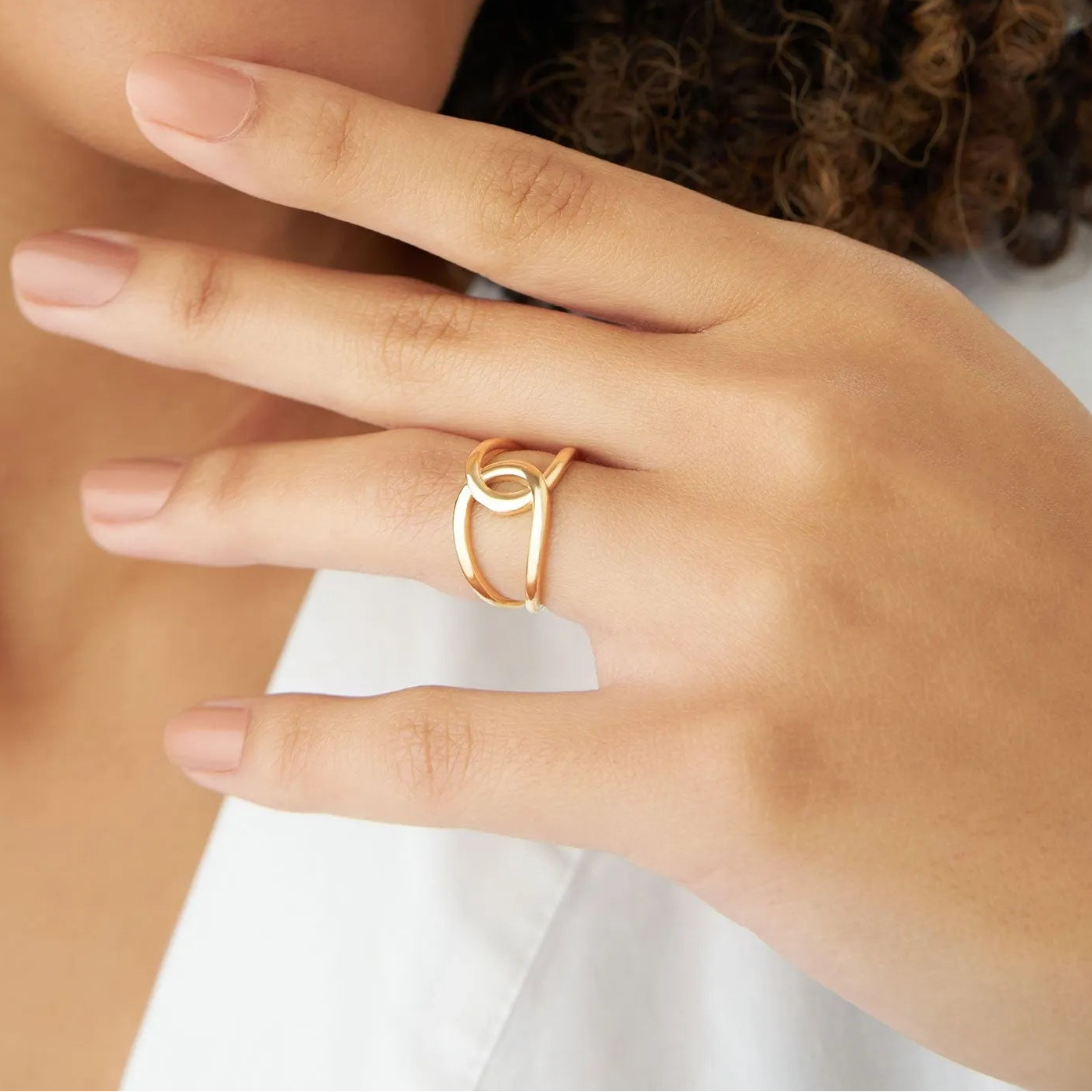 14k Solid Gold Infinity Knot Wide Statement Ring