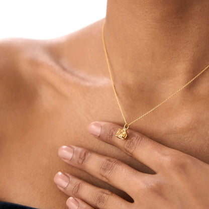 14k Solid Gold Citrine Cushion Cut Solitaire Necklace 0.80 Carat