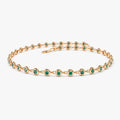 14k Gold 0.80ctw Round Emerald Bezel Set Tennis Bracelet