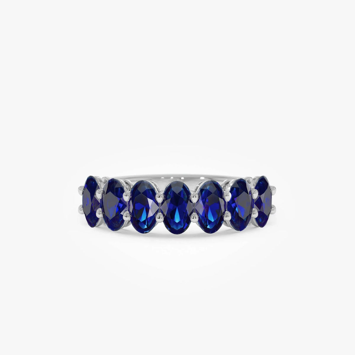 14k Gold Sapphire Oval Cut Basket Setting Ring 3.15 ctw