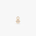14k Gold Diamond Spiked Star Hoop Charm for Earrings 0.03 ctw