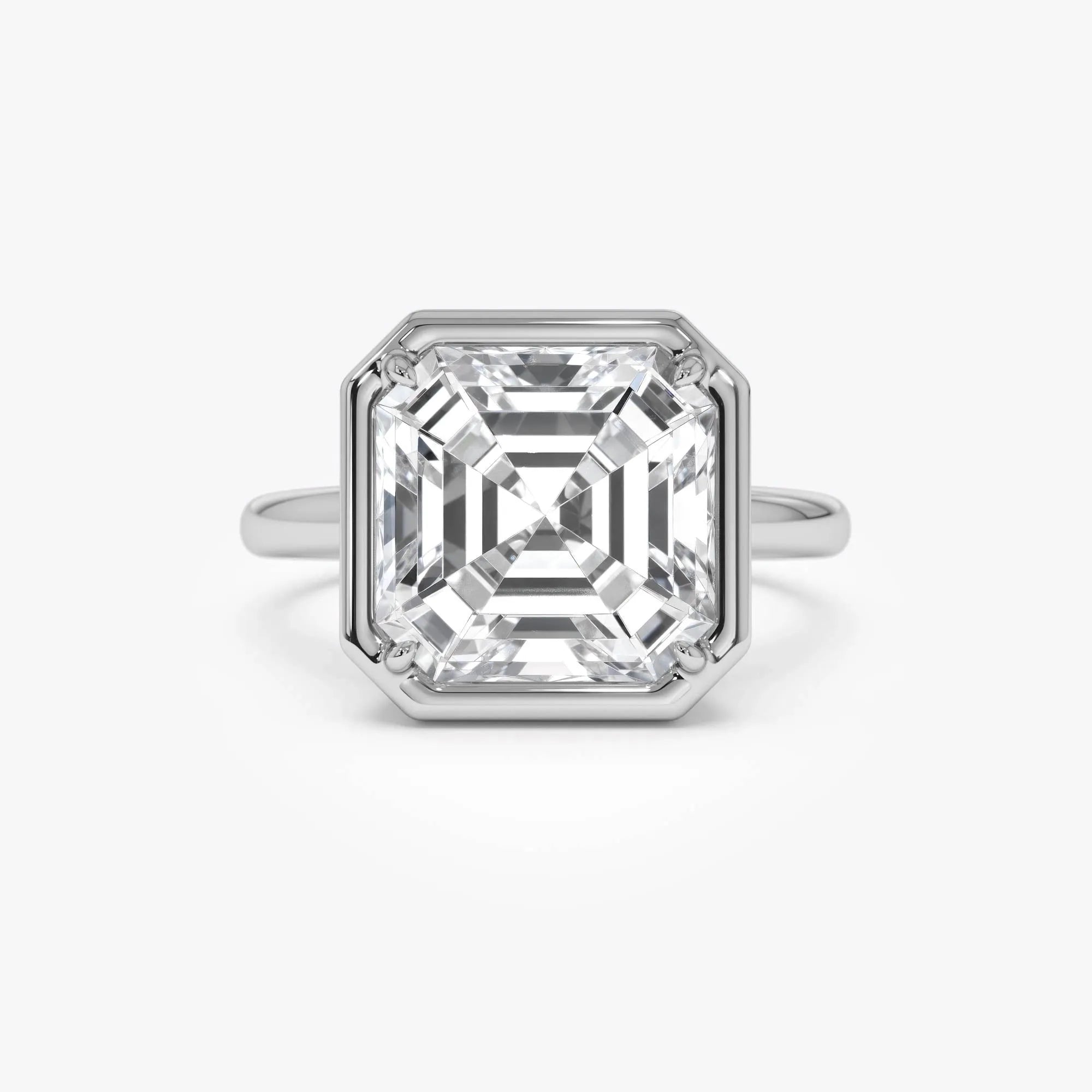 5.00 Ctw Asscher Cut Lab Grown Diamond Engagement Ring in 14K Gold