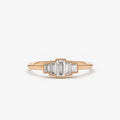 14K Gold Step Cut Baguette Diamond Channel Set Ring 0.38 Ctw