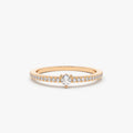 14k Gold Round Diamond Minimalist Pave Stacking Ring 0.20 Carat