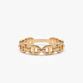 14k Solid Gold Mariner Chain Link Band Ring