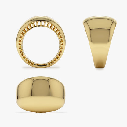 14k Solid Gold Chunky Graduated Dome Statement Ring