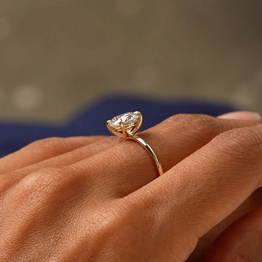 14k Gold 2.00 CTW Lab Grown Diamond Round Brilliant Engagement Ring Prong Setting IGI Certified