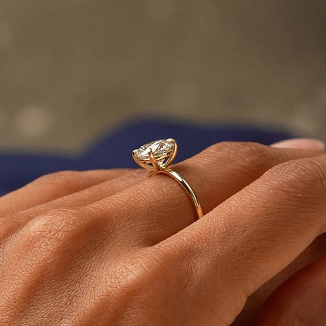 14k Gold 2.00 CTW Lab Grown Diamond Round Brilliant Engagement Ring Prong Setting IGI Certified