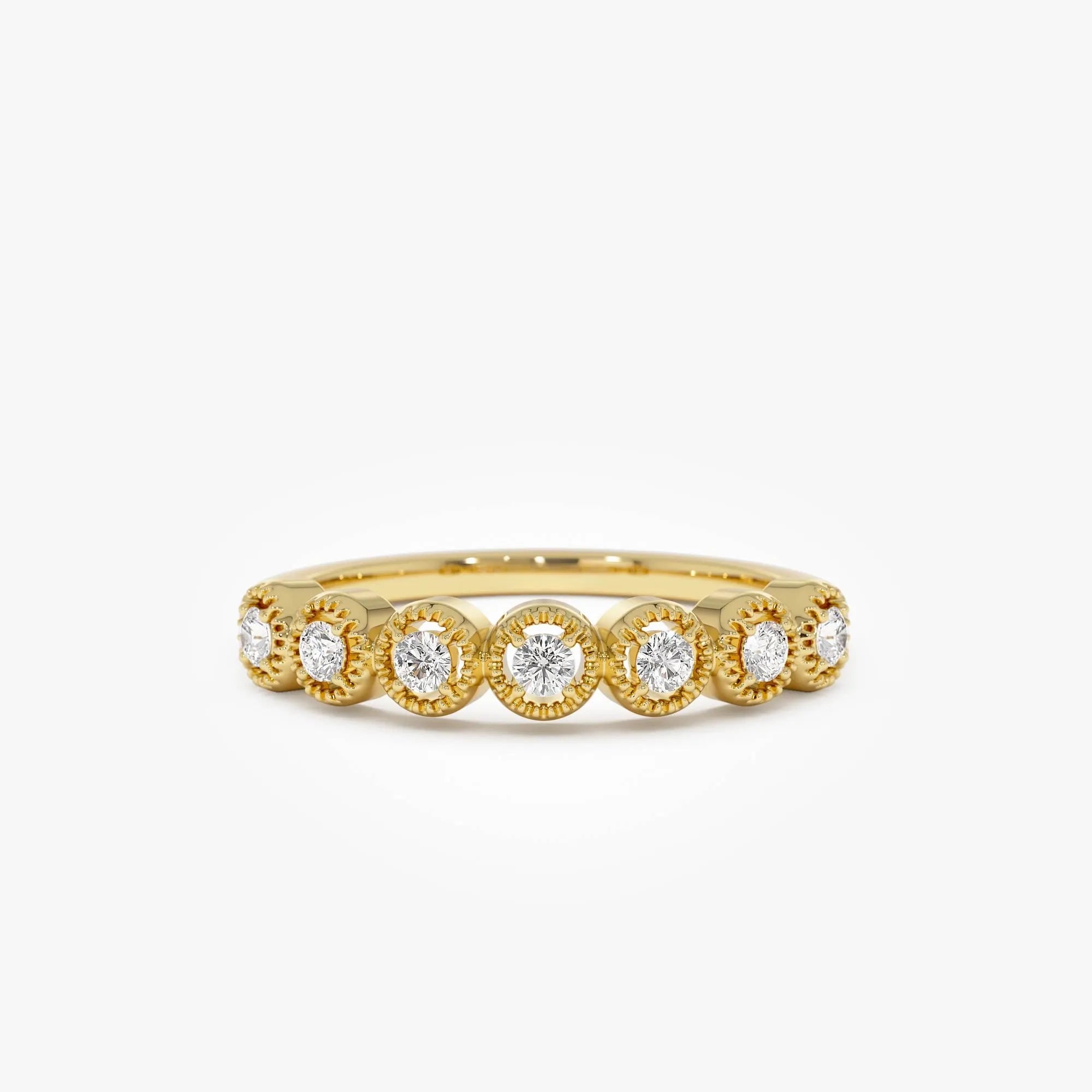 14k Gold Vintage Style Diamond Band Ring 0.17 ctw