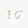 14k Yellow Gold Plain Polished Hoop Earrings 2mm Width 12.25mm
