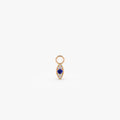 14k Solid Gold Diamond Evil Eye Hoop Charm for Earrings 0.06 ctw