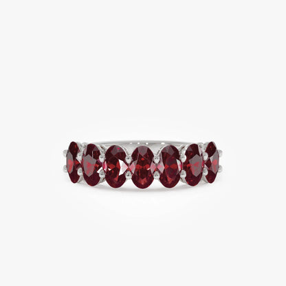 14k Gold Ruby Oval Cut Basket Setting Ring 2.70 ctw