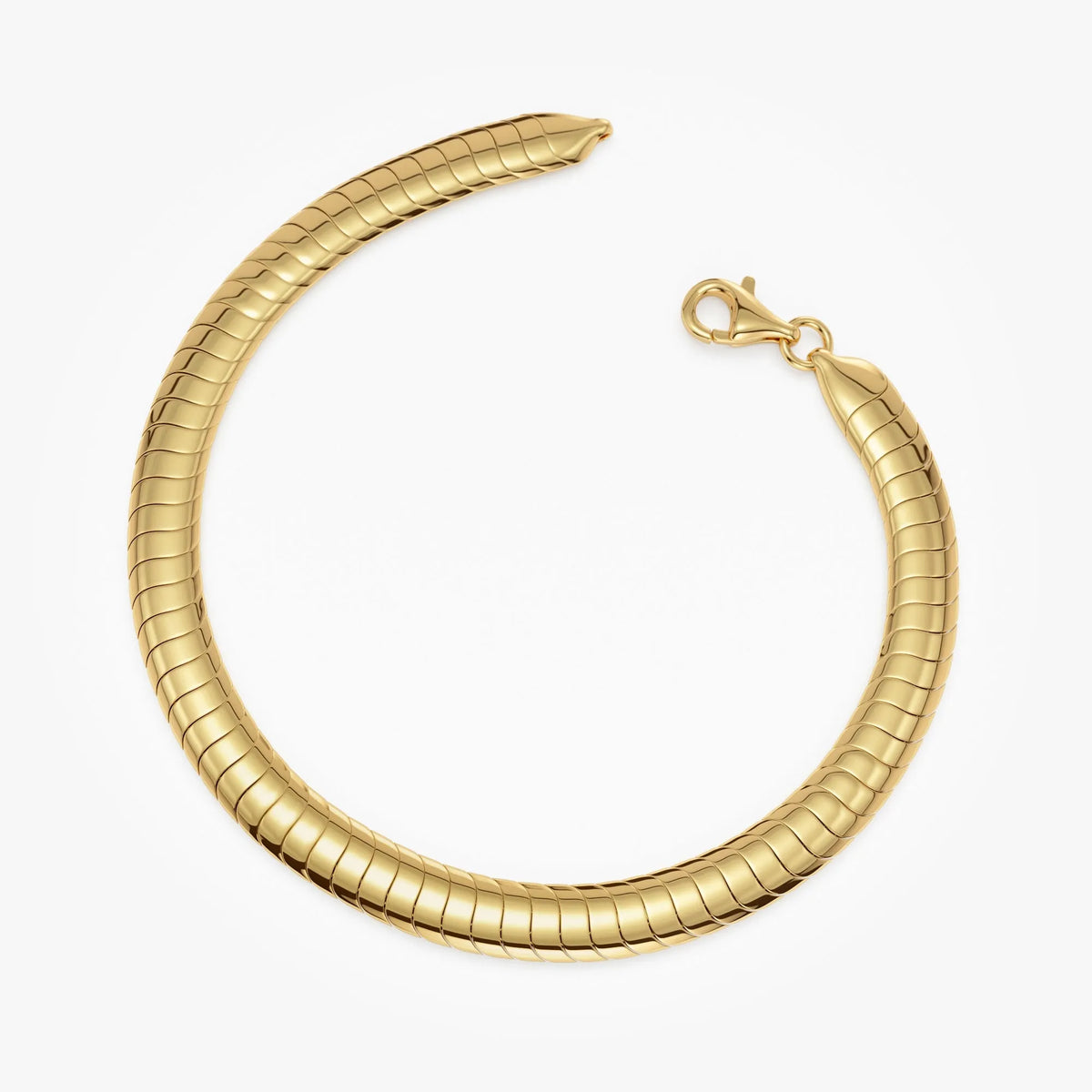 14K Gold 5.7mm Wide Cobra Link Chain Bracelet