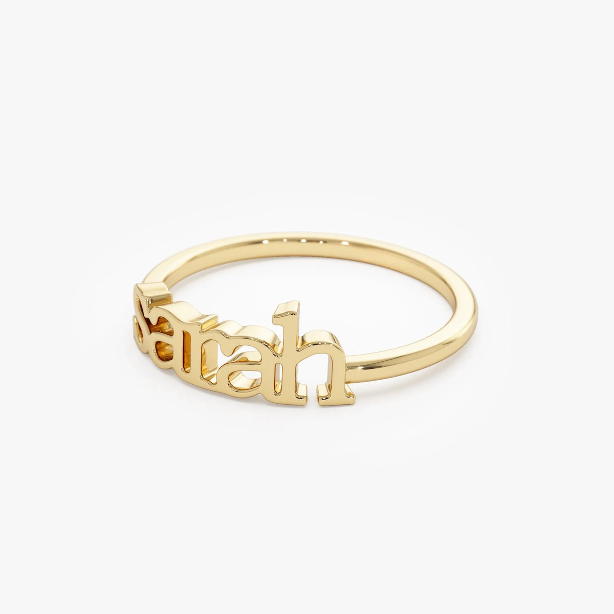 14K Solid Gold Personalized Custom Name Ring Handcrafted Jewelry