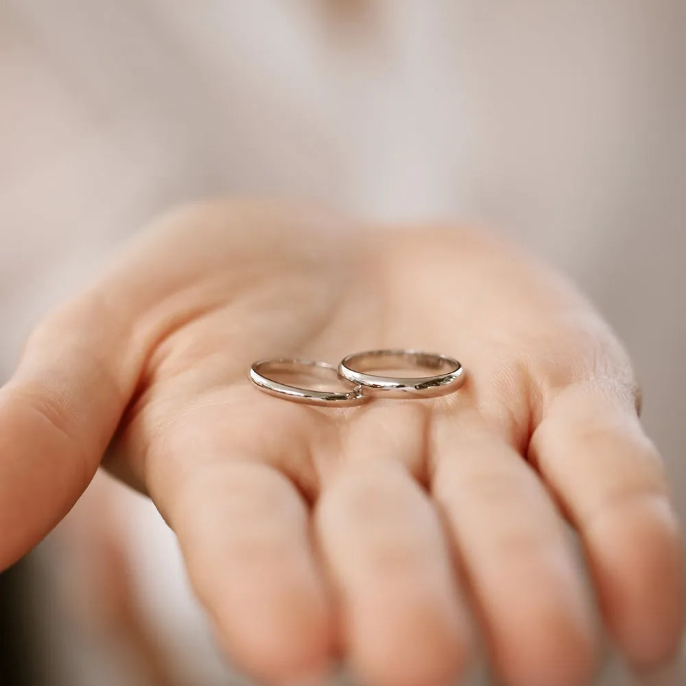 Solid Platinum 3mm Dome Handmade Wedding Band Ring