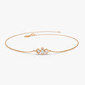 14K Solid Gold Baguette and Round Diamond Bracelet Bezel and Channel Setting 0.15 Carat