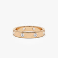 14k Solid Gold Round Diamond 0.42 ctw Full Eternity Flush Setting Band