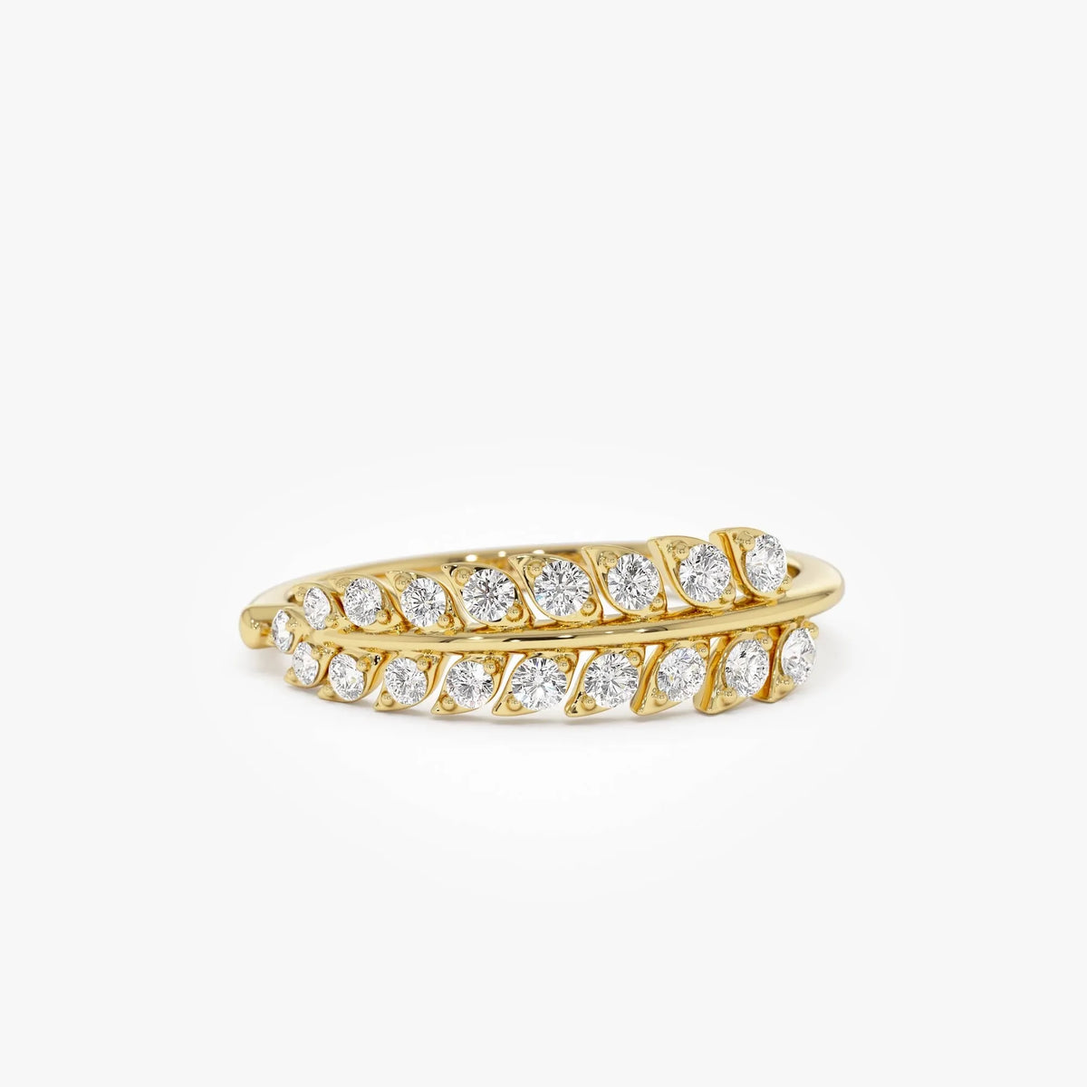 14k Gold Leaf Inspired Diamond Wrap Ring 0.30 ctw