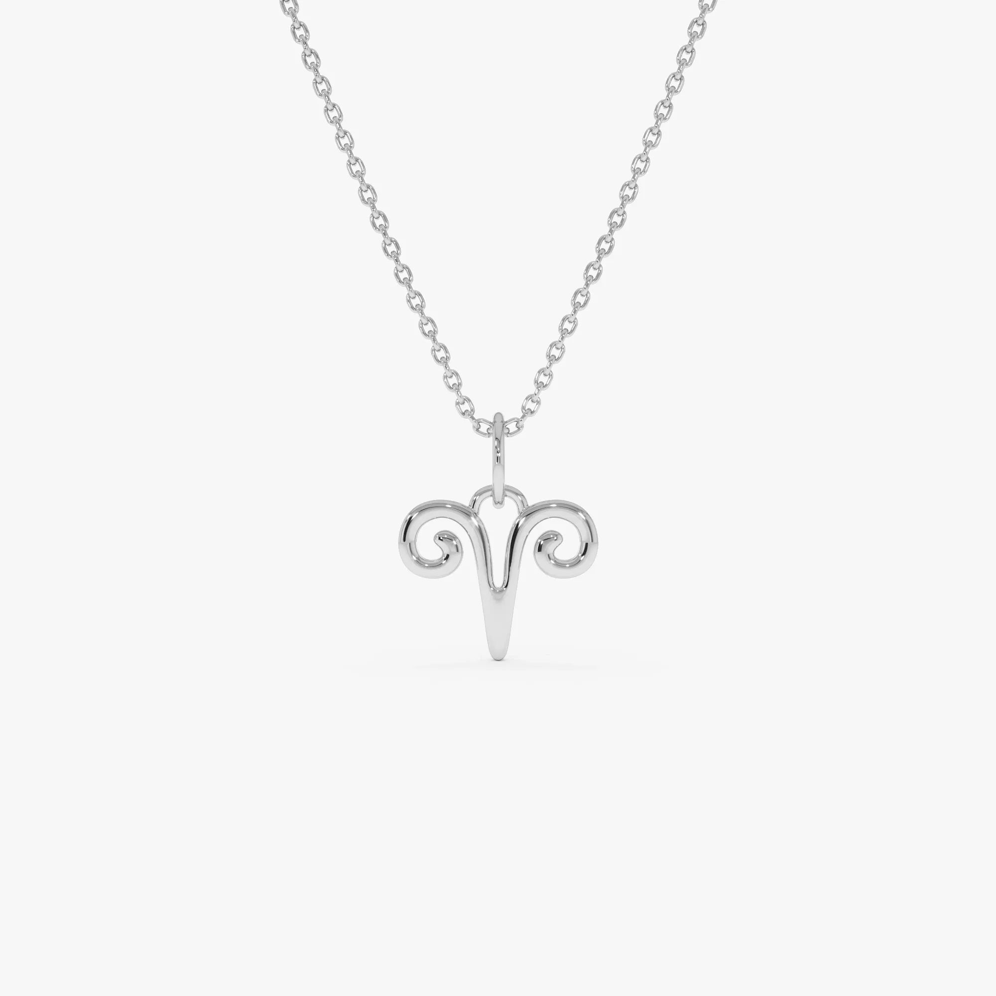 14k Solid Gold Aries Zodiac Charm Pendant Necklace