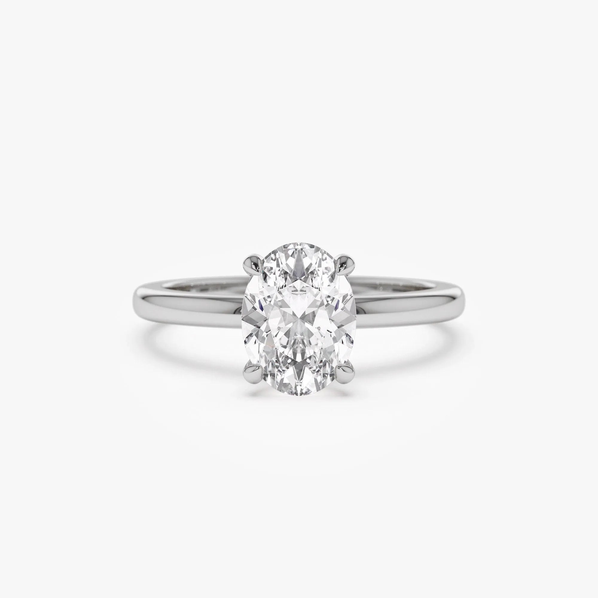 14K Gold Lab Grown Diamond Oval Engagement Ring Four Prong Setting 0.75 to 1.50 ctw Valeria