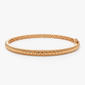 14K Solid Gold Wide Pyramid Design Bangle Bracelet