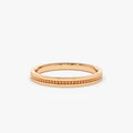 14K Solid Gold 2mm Beaded Stacking Wedding Band Ring