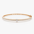 14K Solid Gold 1.05 CTW Pear and Round Diamond Bangle