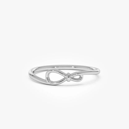 14k Gold Infinity Knot Ring 4.1mm Wide Minimalist Band