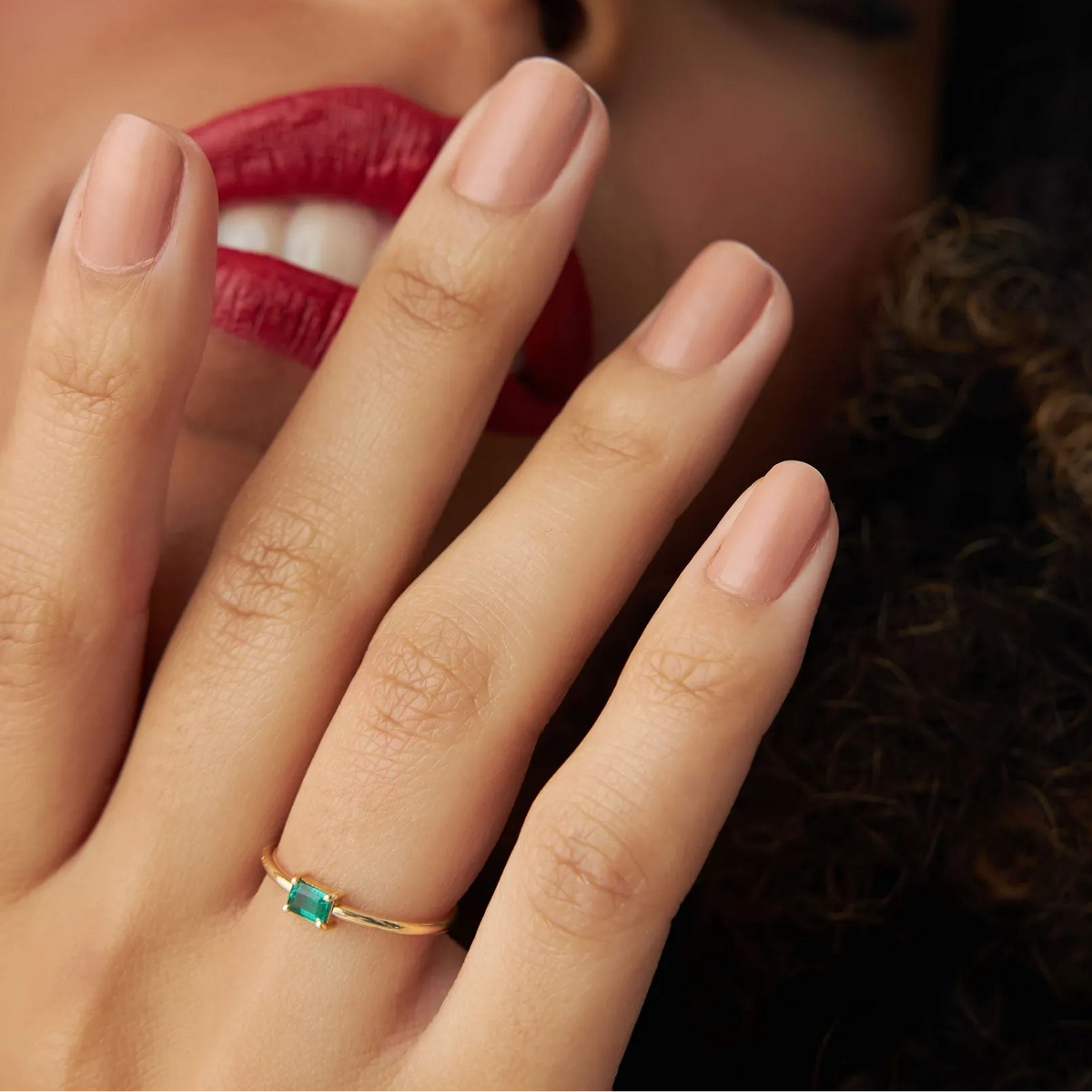 14K Solid Gold Octagon Emerald Ring 0.25 CTW Handcrafted Custom Jewelry