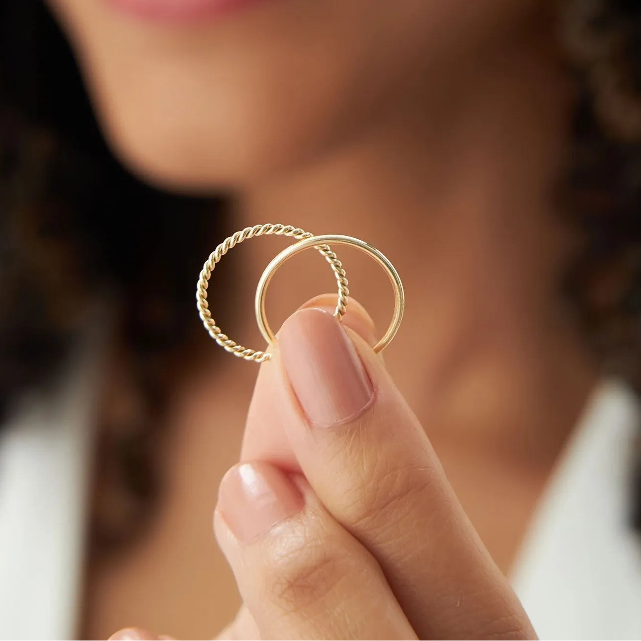 14K Solid Gold 1.2mm Minimalist Classic Wedding Band Ring