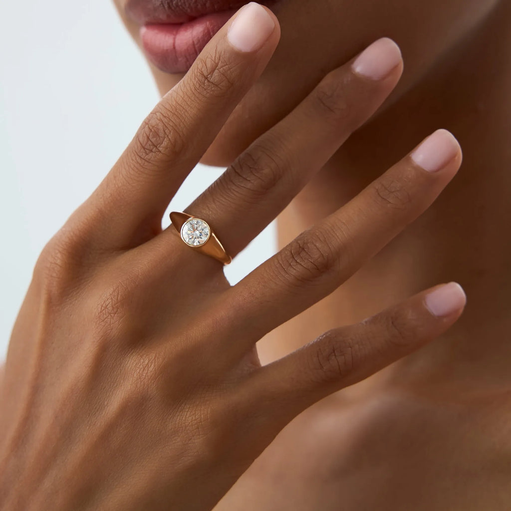 14k Gold Lab Grown Diamond Round Ring 1.00 ctw Alina
