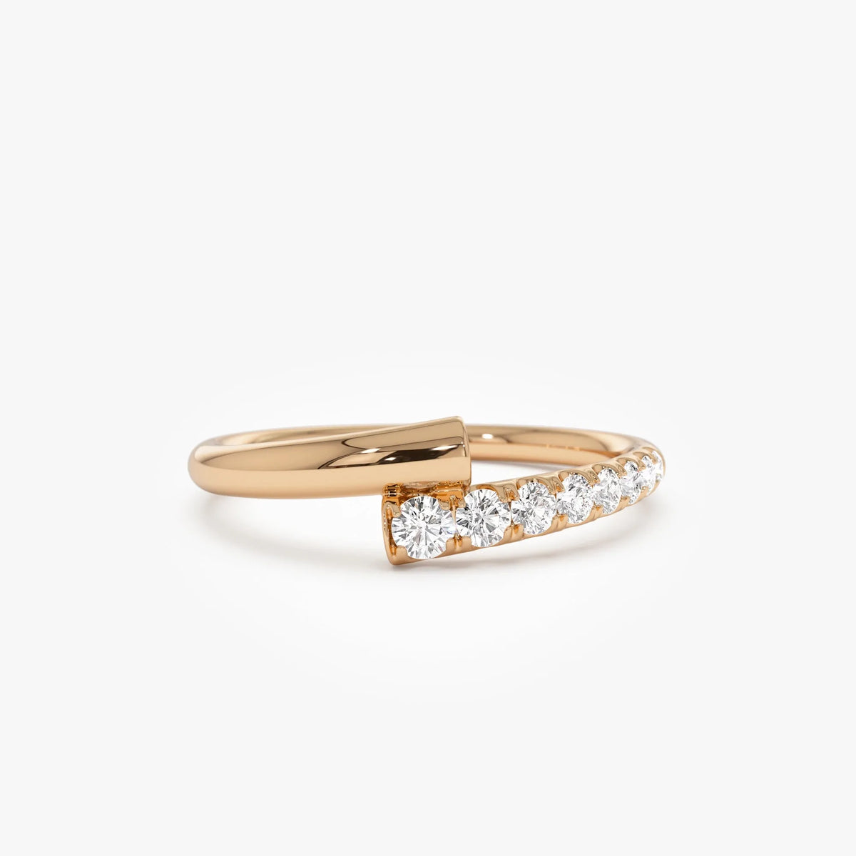 14k Gold 0.23ctw Round Diamond Pave Bypass Ring