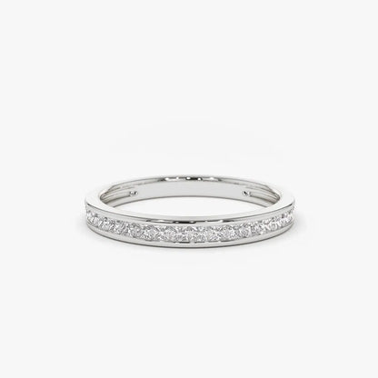 14k Gold 0.55 Carat Princess Cut Diamond Half Eternity Channel Set Ring