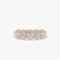 14k Solid Gold Round Cut Diamond Halo Micro Pave Wedding Band 0.52 ctw