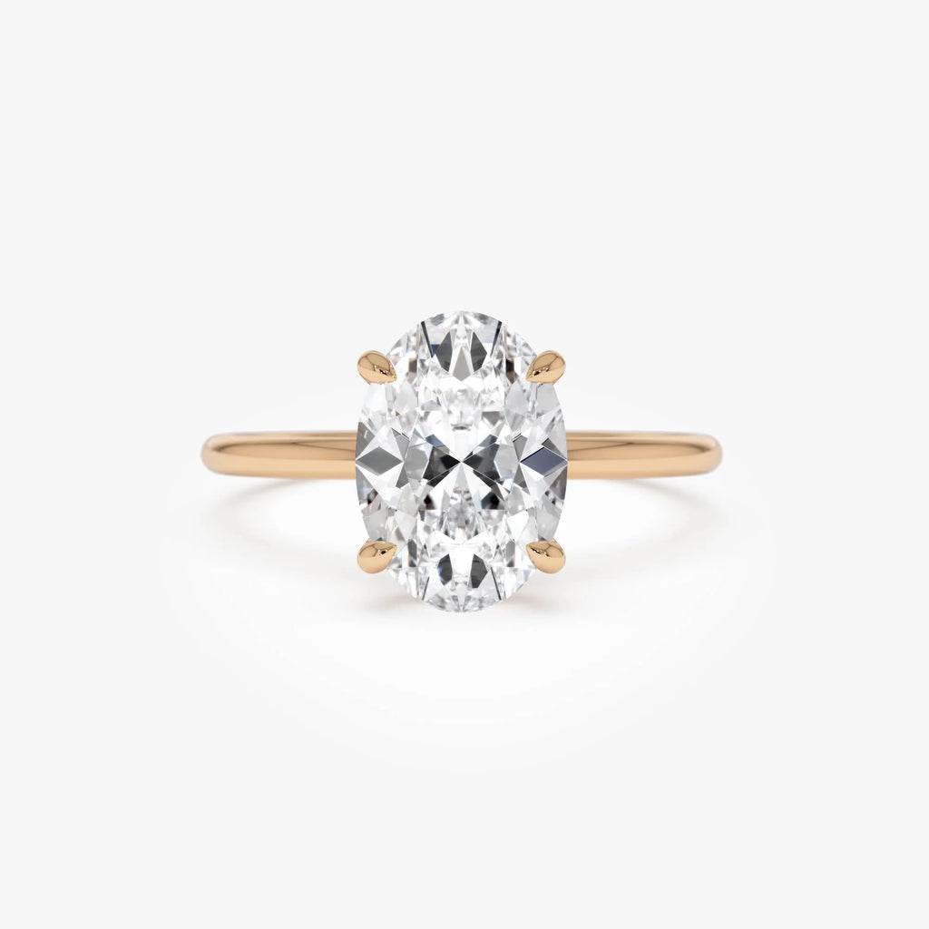 14k Gold 2.00 Carat Oval Cut Lab Grown Diamond Prong Setting Engagement Ring Odessa