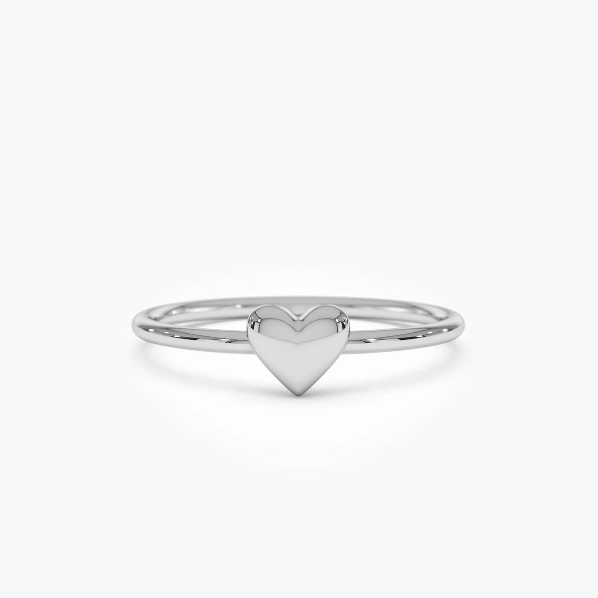 14k Gold Bubble Heart Ring Wide Minimalist Band