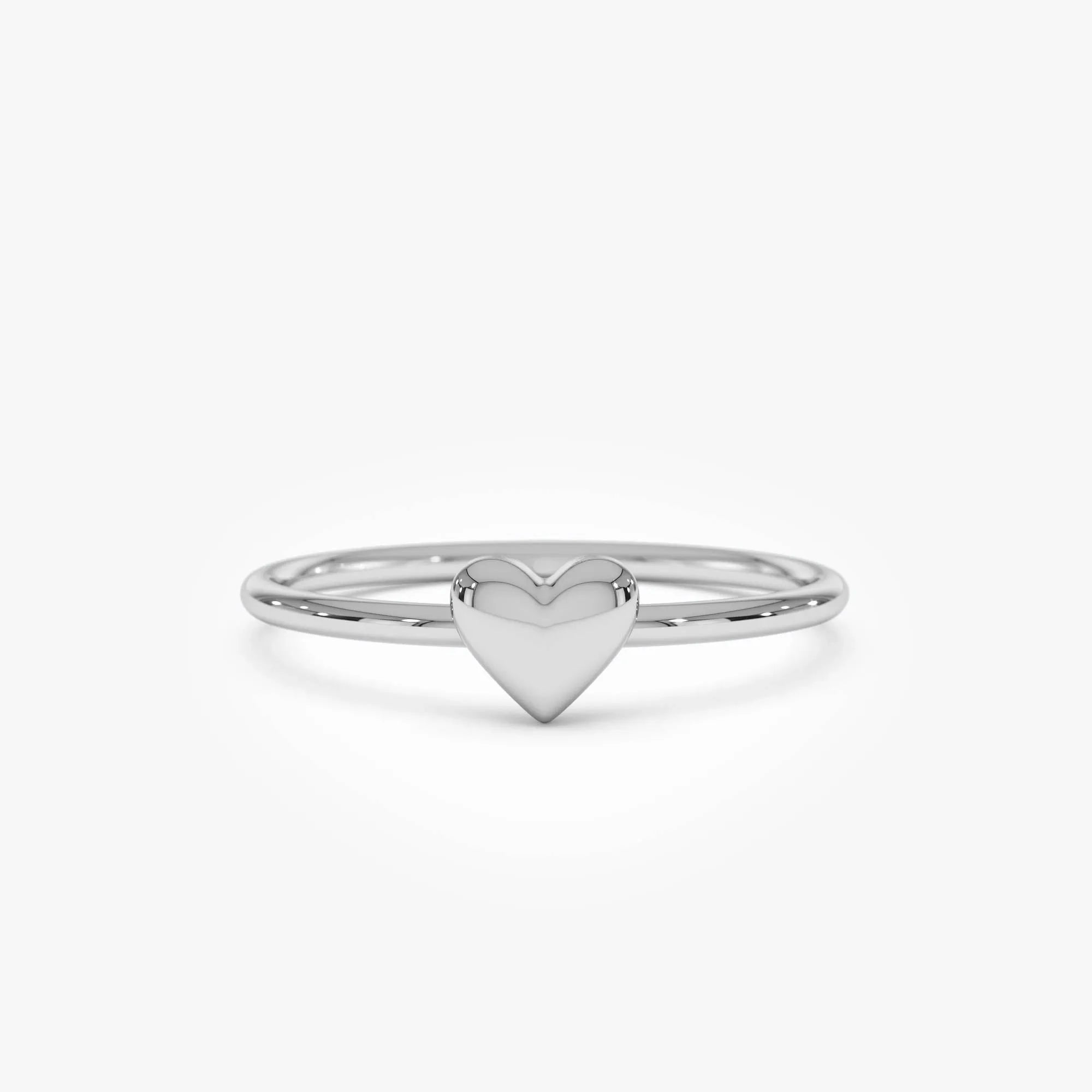 14k Gold Bubble Heart Ring Wide Minimalist Band