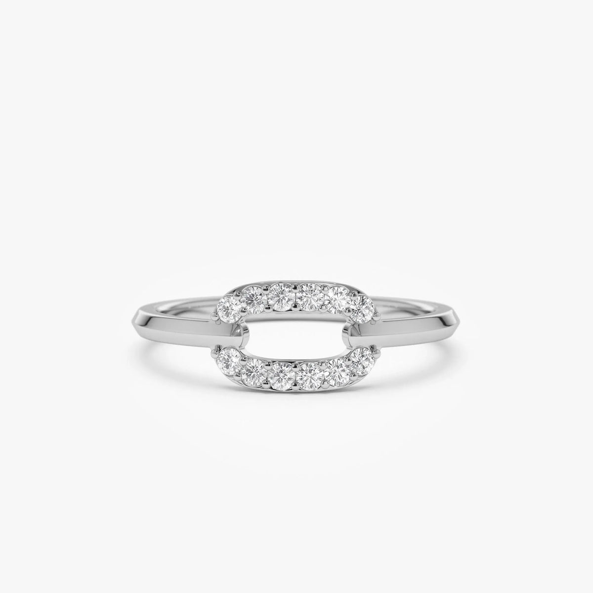 14k Solid Gold Round Diamond Single Link Prong Set Ring 0.19 Carat