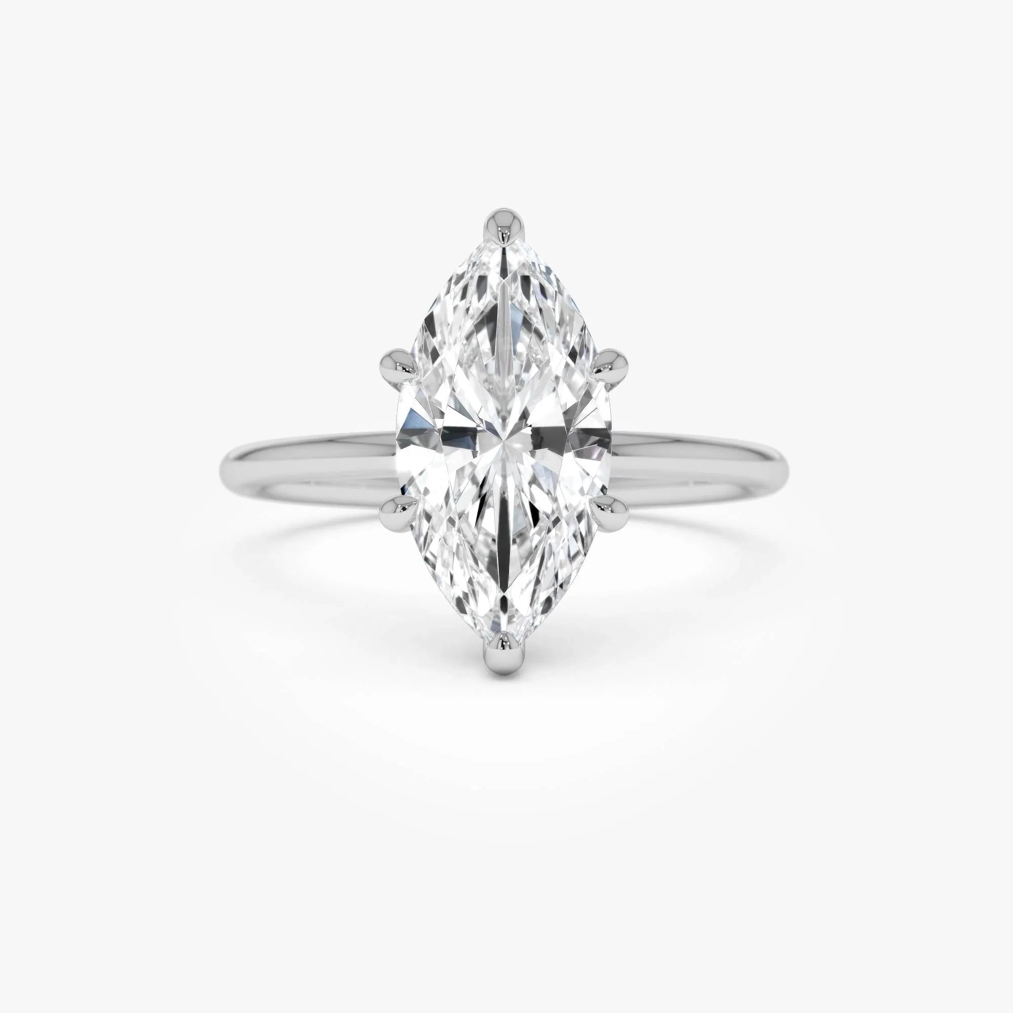 14k Gold 2.10 Ctw Marquise Lab Grown Diamond Hidden Halo Engagement Ring