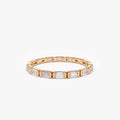 14k Gold 0.64 Carat Baguette Diamond Bar Setting Eternity Ring
