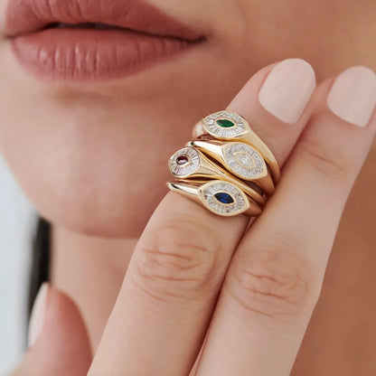 14k Gold Marquise and Baguette Diamond Ring 0.35 ctw