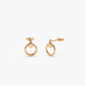 14k Gold Circle Drop Earrings 12.5mm Round Shape