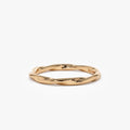 14k Solid Gold Wavy Stackable Promise Ring Band