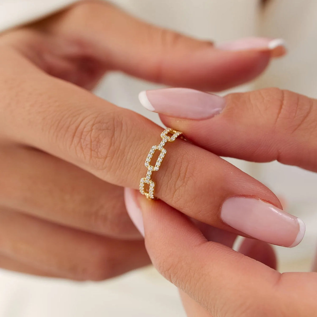 14k Gold Diamond Round Cut Chain Link Twisted Rope Band Ring 0.35 ctw