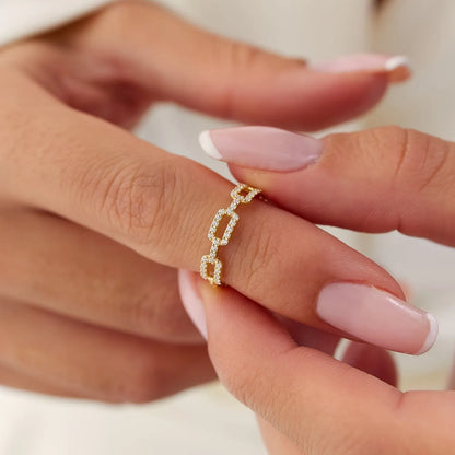 14k Gold Diamond Round Cut Chain Link Twisted Rope Band Ring 0.35 ctw