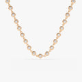 14K Solid Gold Round Diamond Bezel Set Tennis Necklace 1.65ctw
