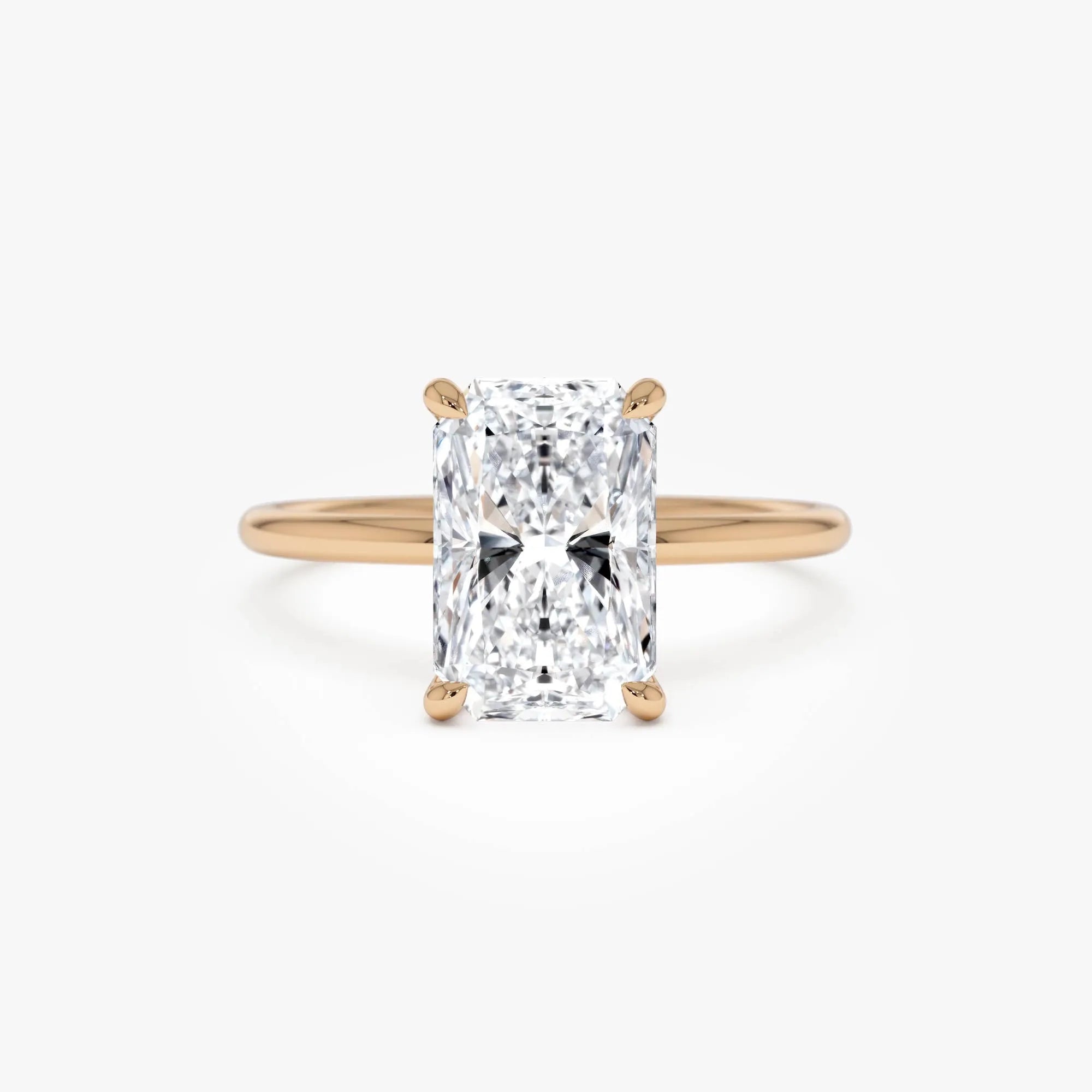 14k Gold Lab Grown Diamond 2.00 Carat Radiant Cut Prong Setting Engagement Ring Corinne