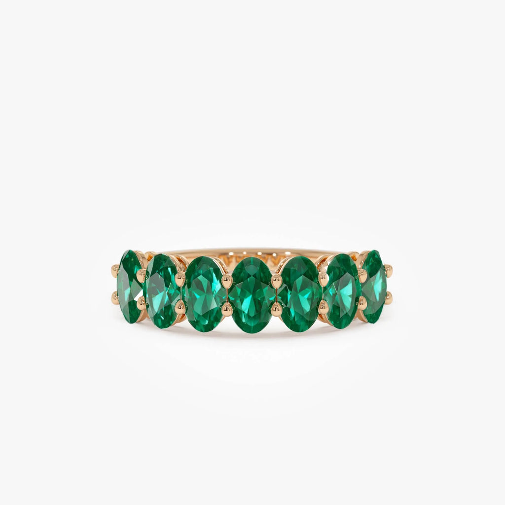 14K Solid Gold Oval Emerald Basket Setting Ring 2.22 CTW Handcrafted Custom Jewelry