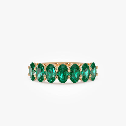 14K Solid Gold Oval Emerald Basket Setting Ring 2.22 CTW Handcrafted Custom Jewelry